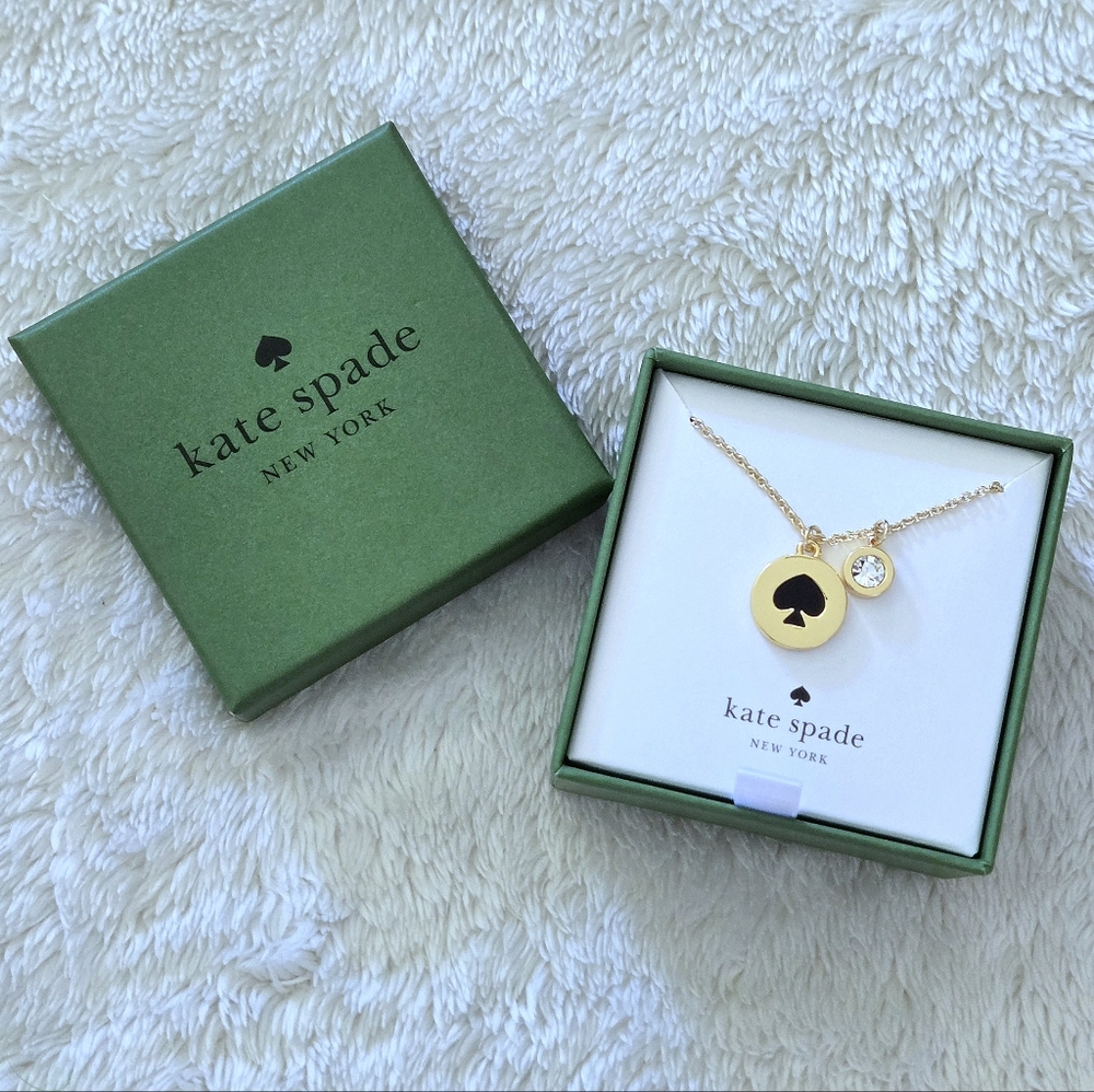 Kate Spade♠️ "Spot The Spade" Double✌️ Pendant Necklace - NIB - Picture 2 of 16